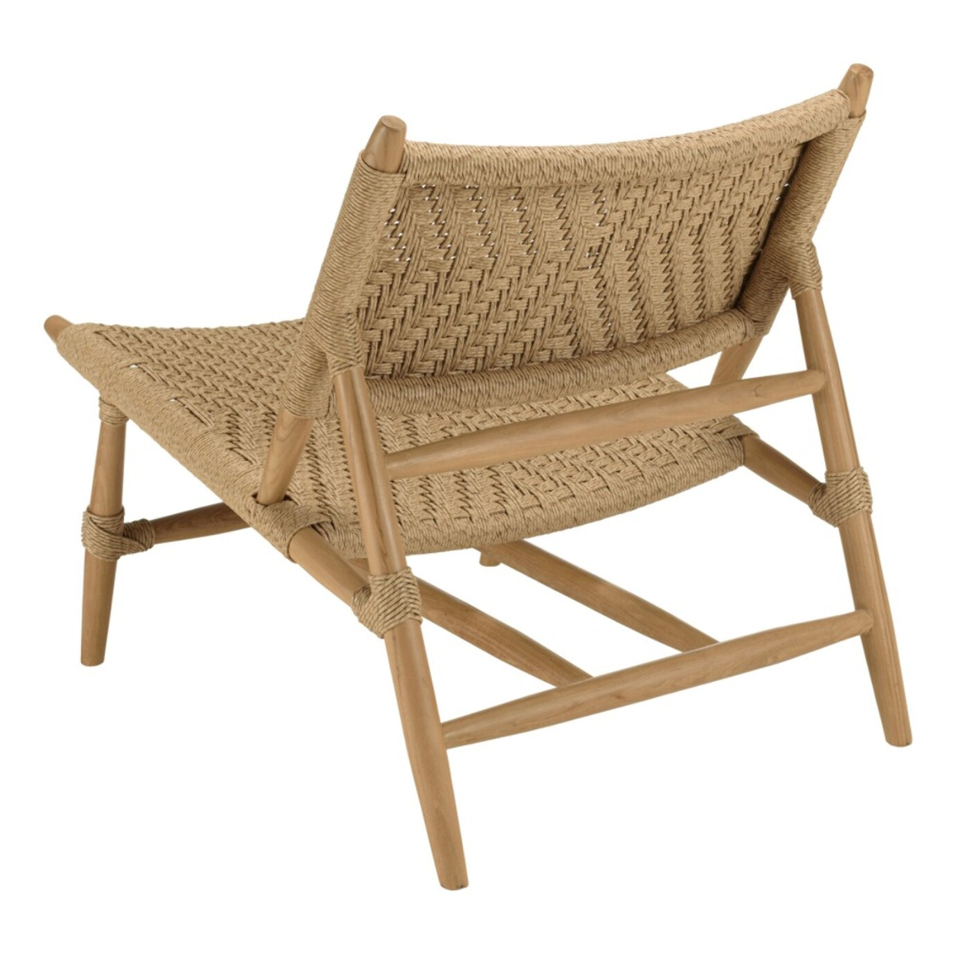VALERIA - Lot de 2 fauteuils lounge jardin teck rotin synthétique relief