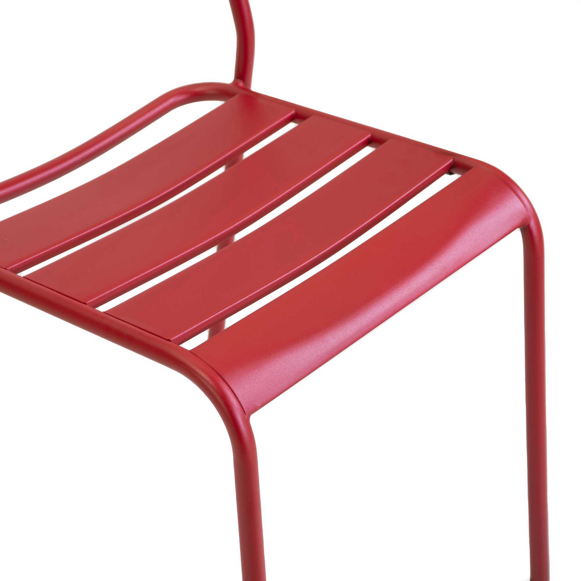 Sedia Rovigo Vacchetti in metallo rosso cm50x54h42/87