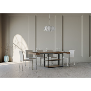 Consolle allungabile 90x40/290 cm Camelia Abete Tinto telaio Antracite