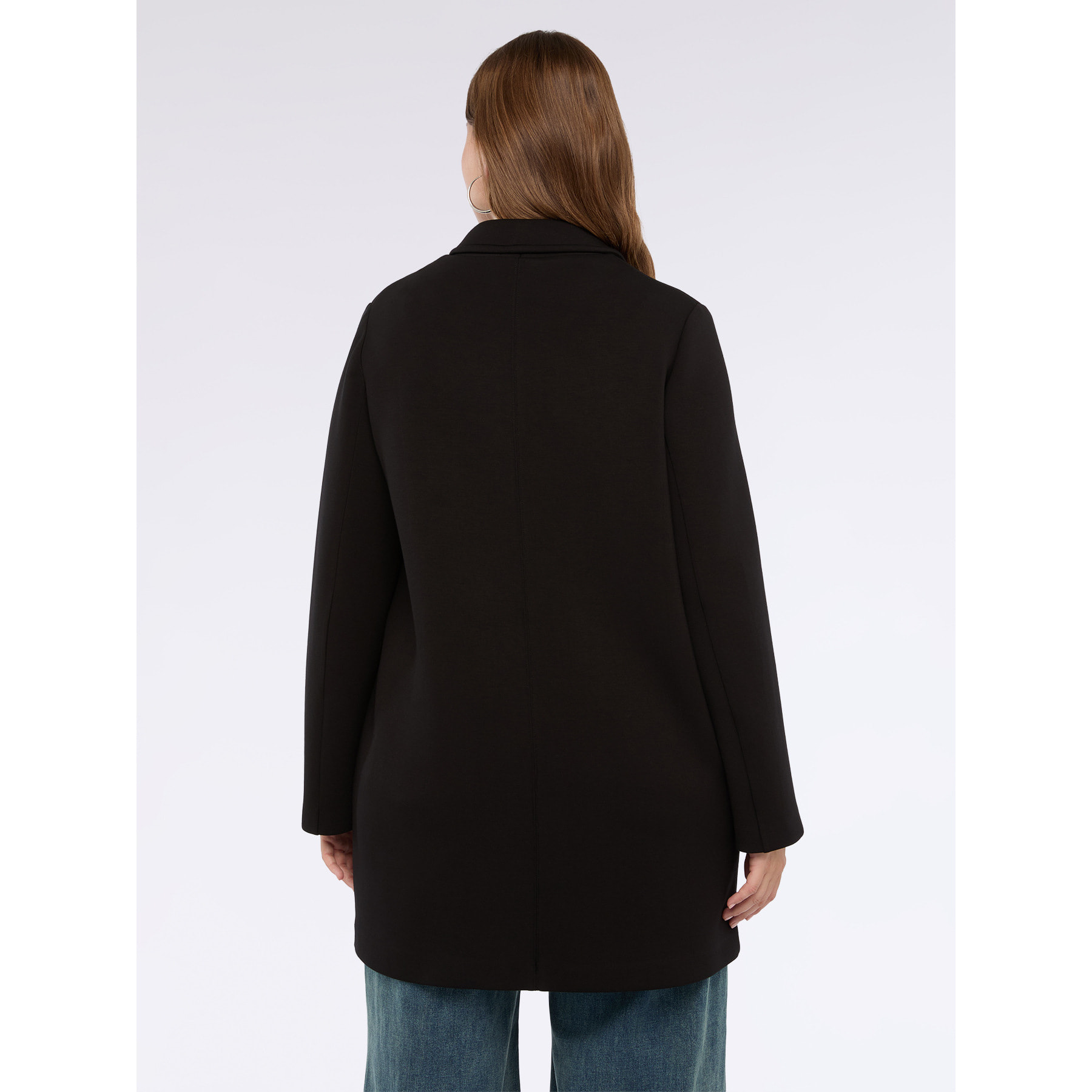 Fiorella Rubino - Cappotto in scuba dalla linea essenziale - Nero