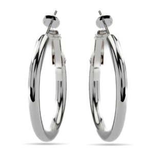 Pendientes de 30mm de diámetro acabados en rodio