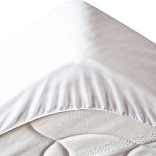 Protege matelas 100% polyester 205gsm matelasse / respirant blanc