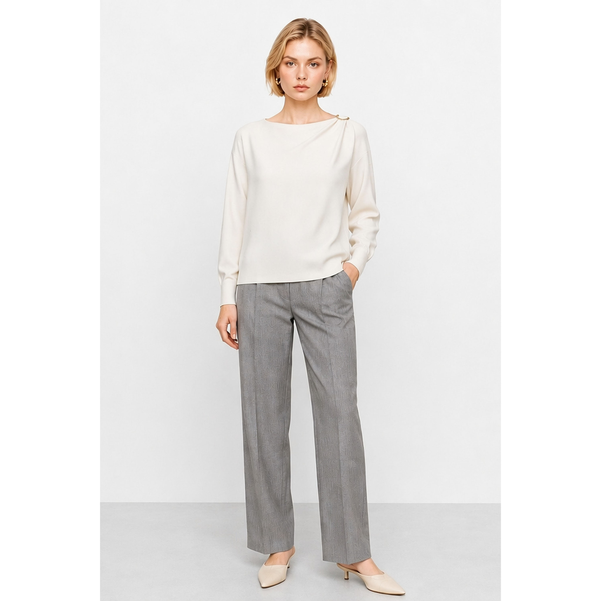 Kocca - Blusa da donna a maniche lunghe con dettaglio sulla spalla Donna