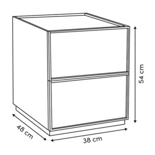 Table de chevet Framy 2 tiroirs en bois