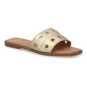 Sandalia pala mujer con ojales metálicos