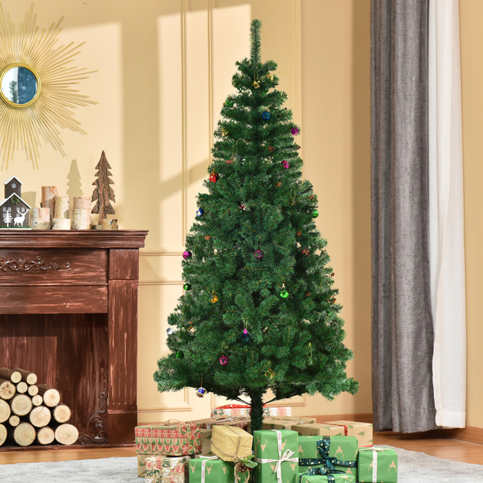 Árbol de Navidad 180cm Artificial Pino con Adornos Decorativos 48 Pcs y Soporte Metálico Color Verde Árbol Realista para Decoración Navidad