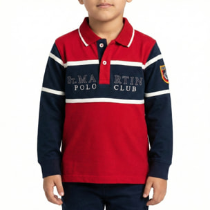 Polo special con fascia in petto e logo ricamato