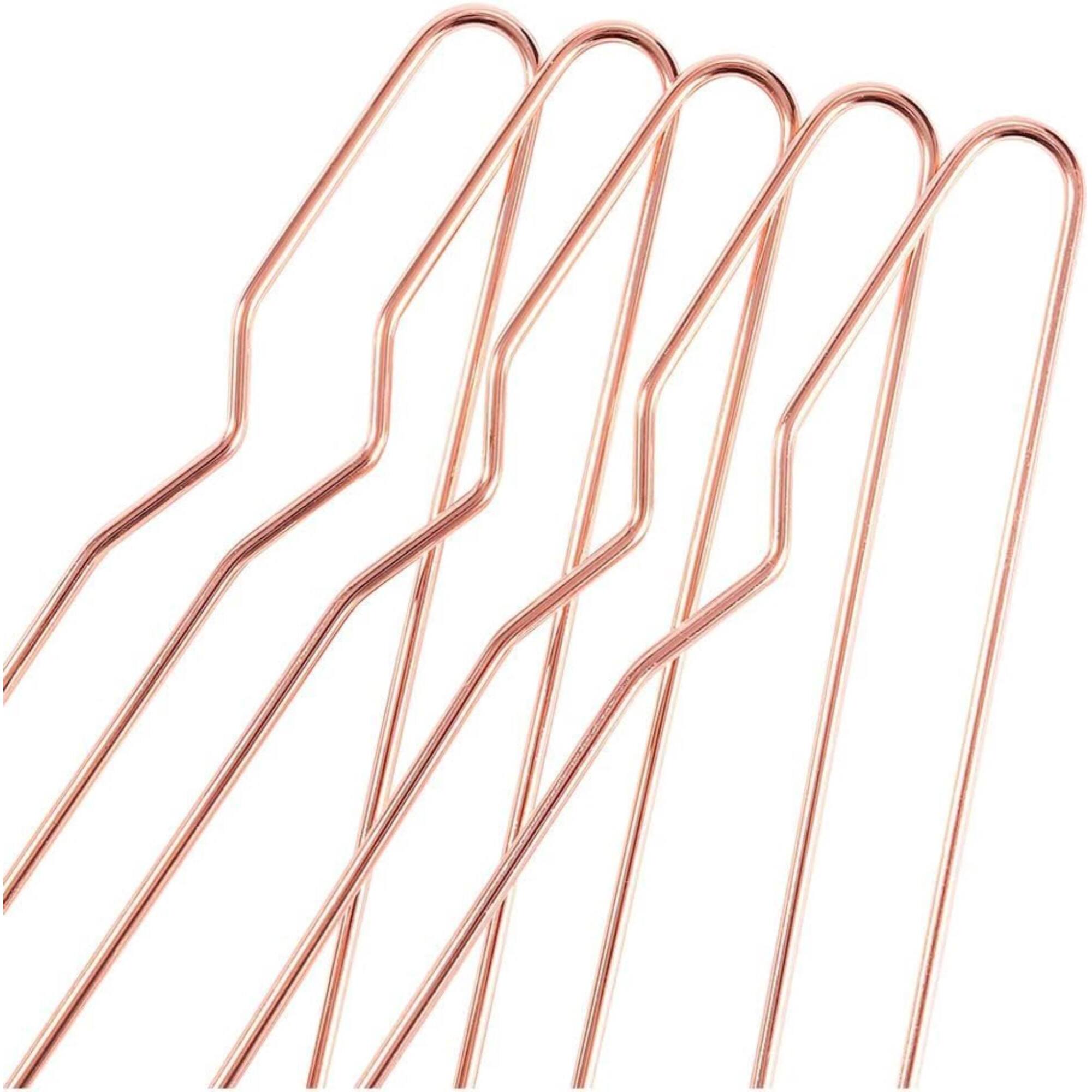 Set de perchas metálicas - Oro rosado - Antideslizantes y finas