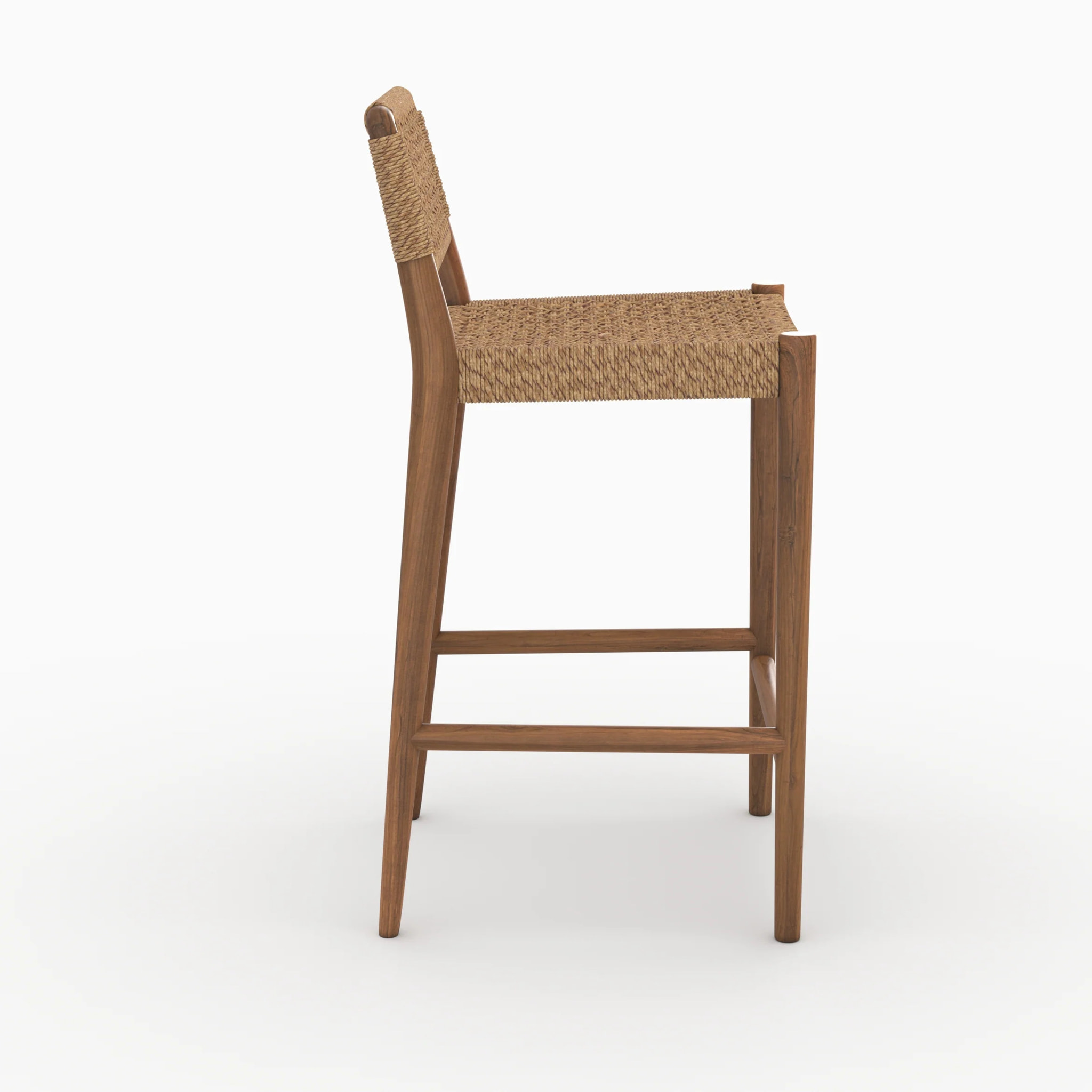 Chaise pour îlot central de jardin 65 cm en teck vernis - Yaba