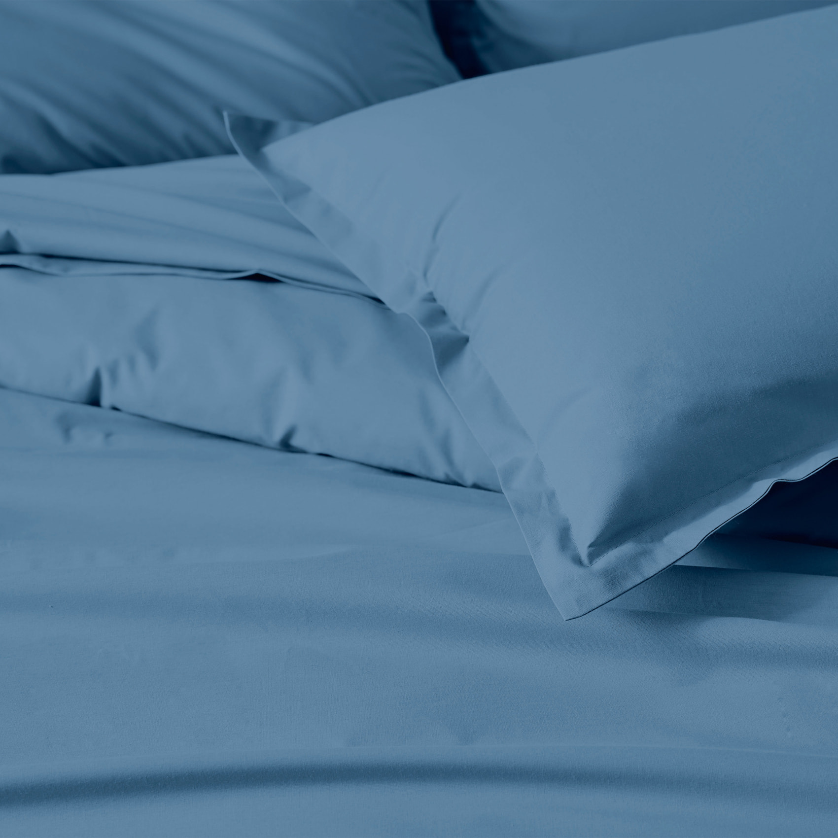 Drap-housse percale de coton uni bonnet 30 cm - Ardoise