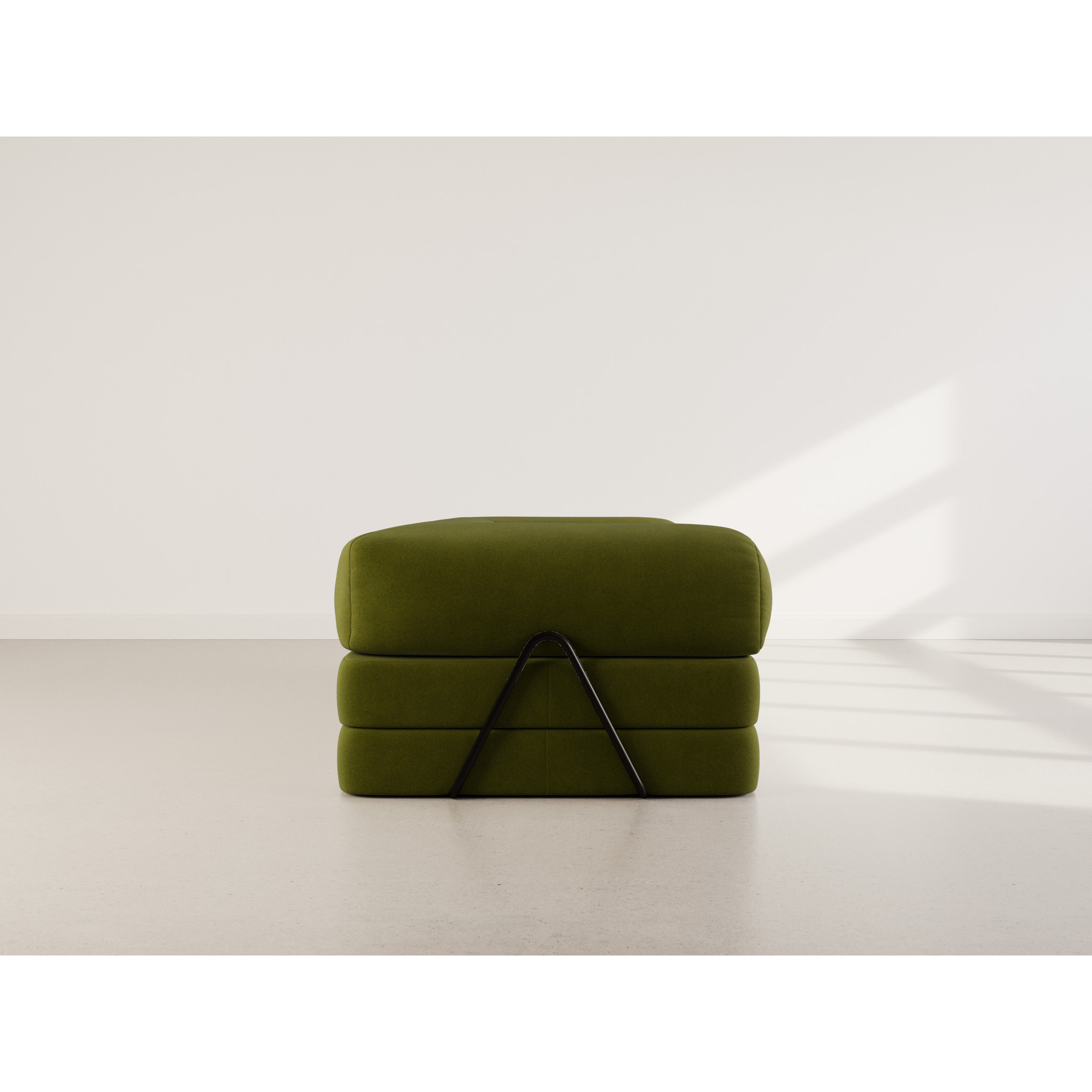 Nebula - Canapé 3 places convertible en velours texturé - Vert Kaki