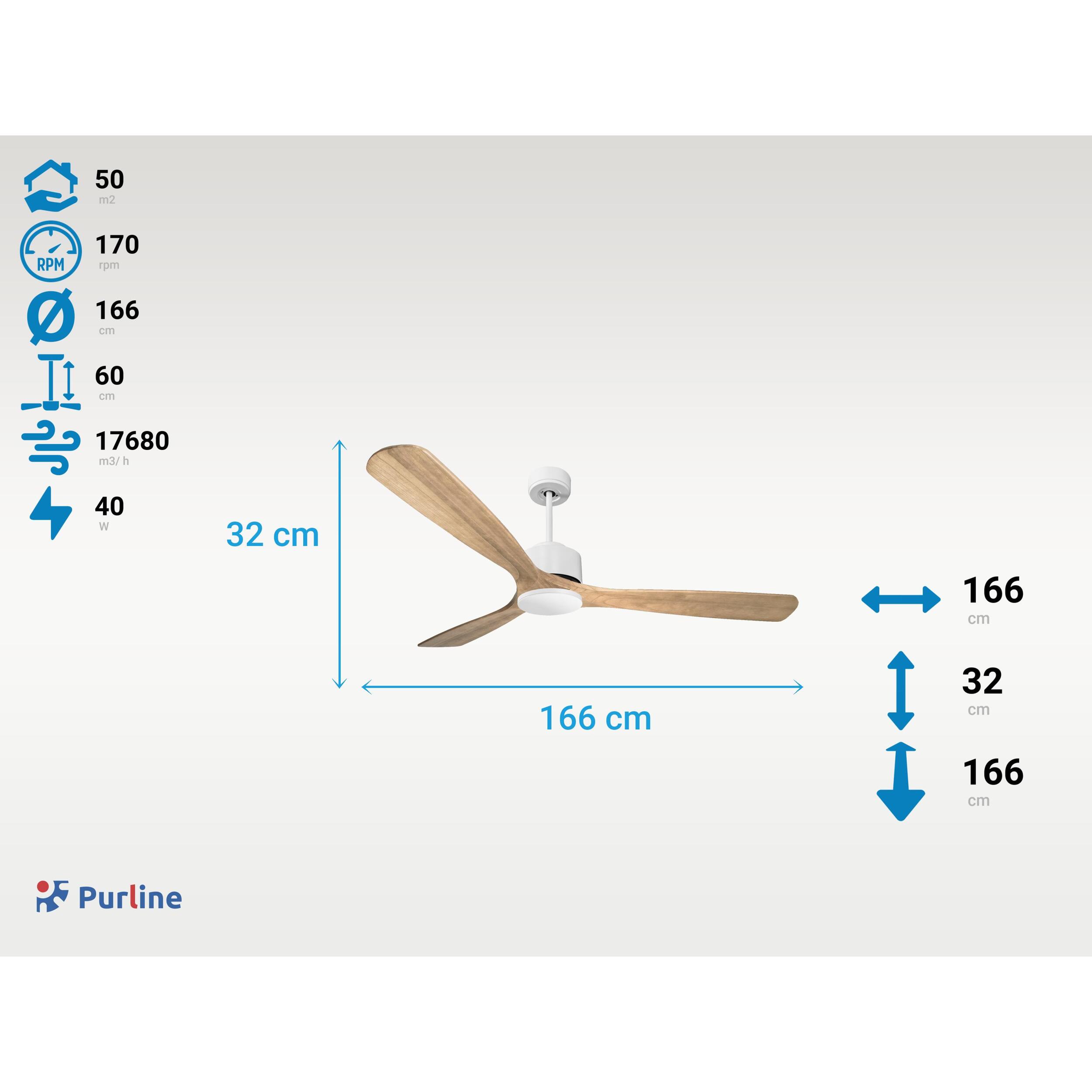 Ventilateur de plafond Réversible  Thermostat Wifi Moteur à courant continu Toits en pente Télécommande Hypersilence Mémoire Shopify Vendible (AUTOMATIQUE) 40   W Blanc