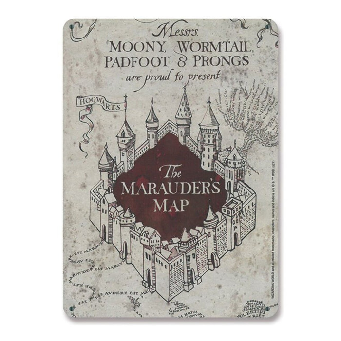 Harry Potter Tin Sign Mappa Del Malandrino 15 X 21 Cm Logoshirt