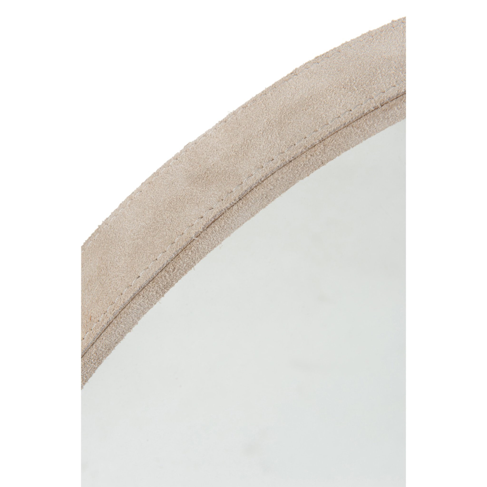 J-Line miroir Rond - cuir - beige - small - Ø 40 cm
