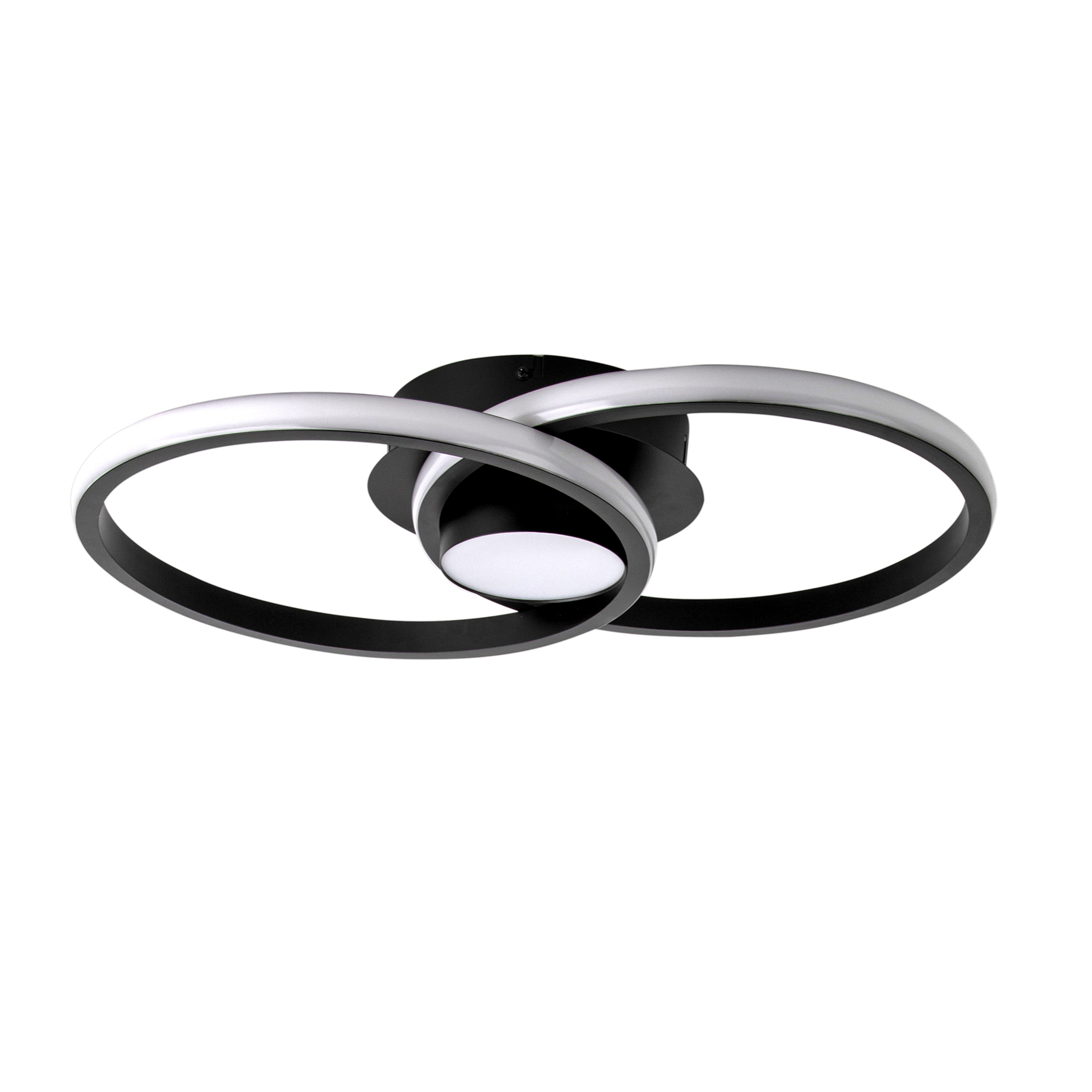 FORLIGHT Plafón Wind LED 26.5W Blanco Neutro 4000K On-Off Negro, Blanco Opal Iluminación LED de Gran Potencia y Estilo