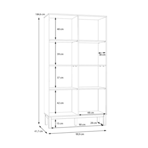 Armoirette décor chêne et gris clair vitrée 185 cm 2 portes - PENNY