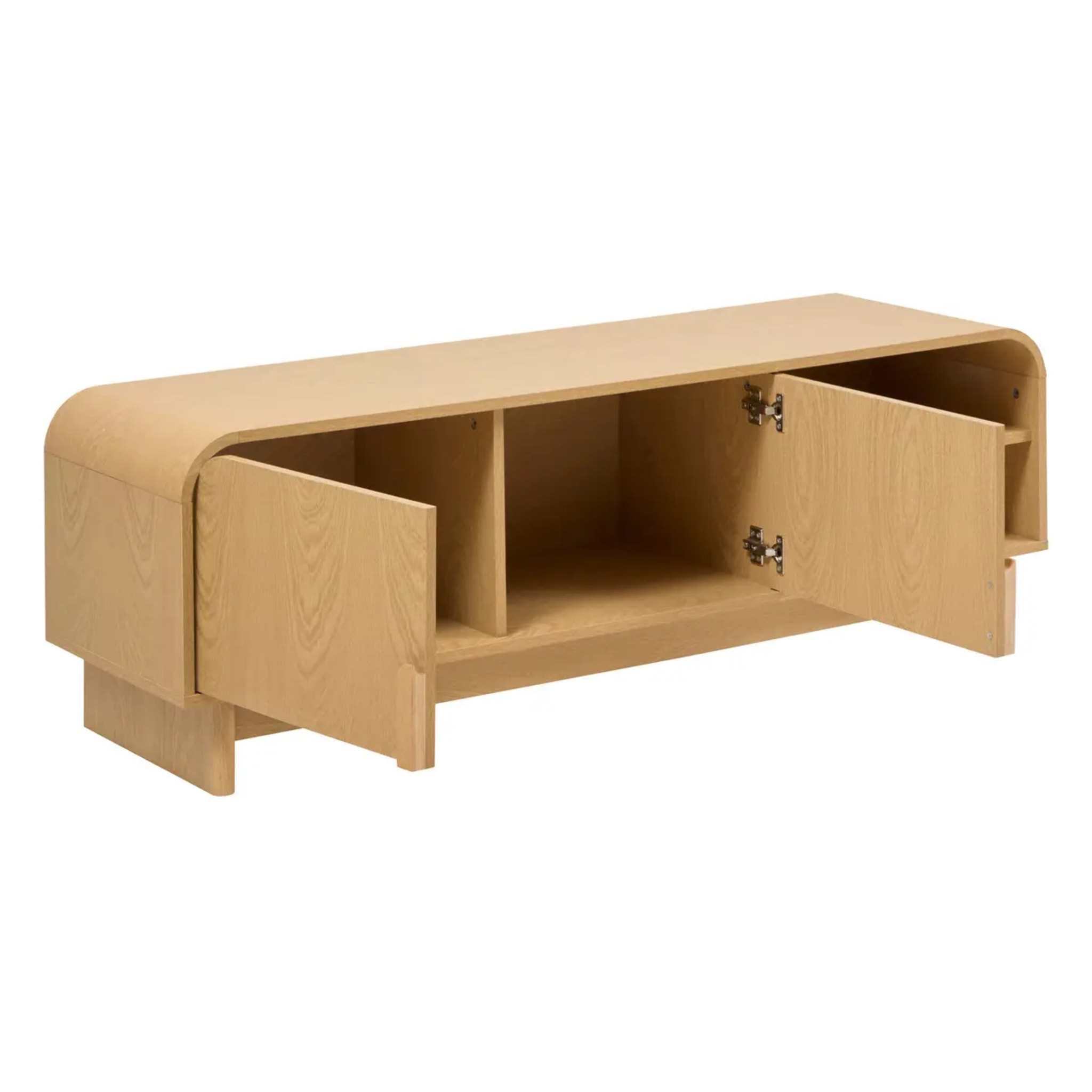 Meuble bas 2 portes 1 étagères Lee beige 140x40cm