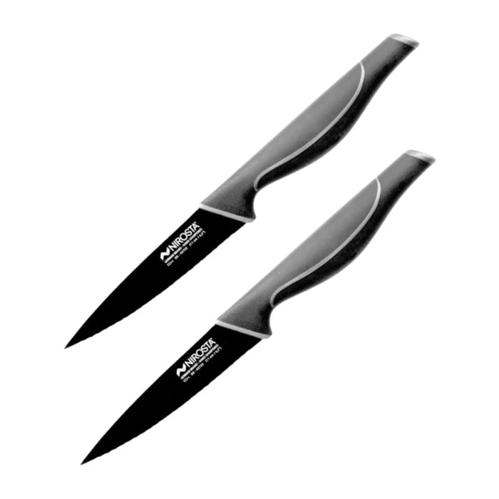 Ensemble de 2 Couteaux de cuisine cranté Nirosta Black Edition