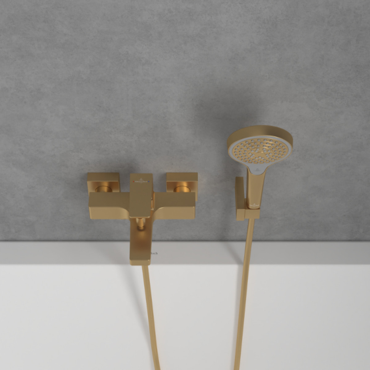 Mitigeur bain douche mécanique Architectura Square Or brossé