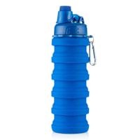 Bottiglia Pieghevole In Silicone Bentle - Blu - Ø7x13 - 23 cm