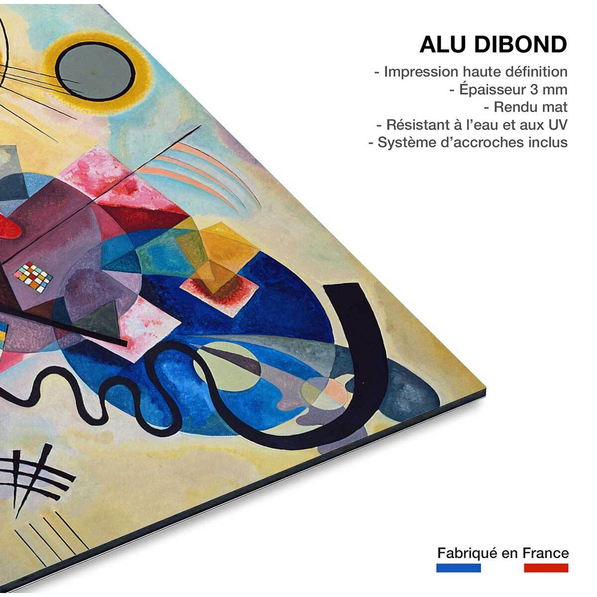 Tableau célèbre Kandinsky Jaune, Rouge, Bleu Tableau alu Dibond