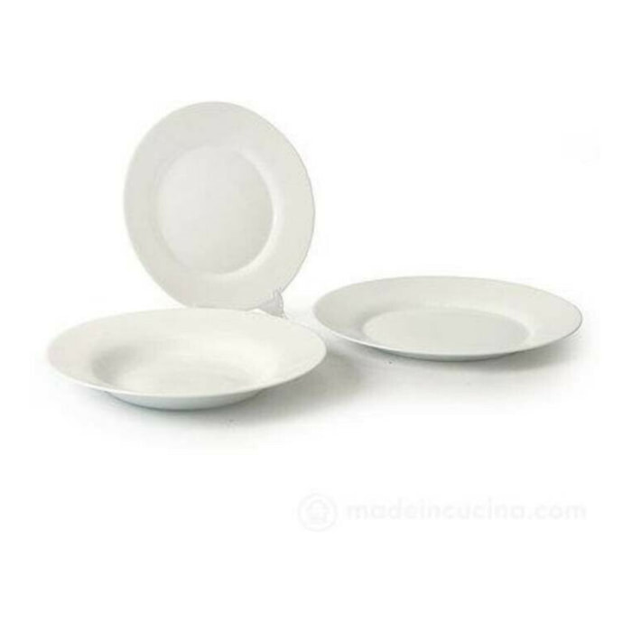 Service de table 18 pièces Bormioli – Toledo, Verre opalin Blanc