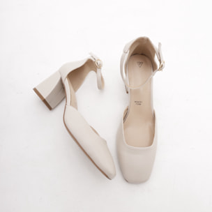 DECOLLETE' D'ORSAY QUADRATA CHOCOLA' PANNA