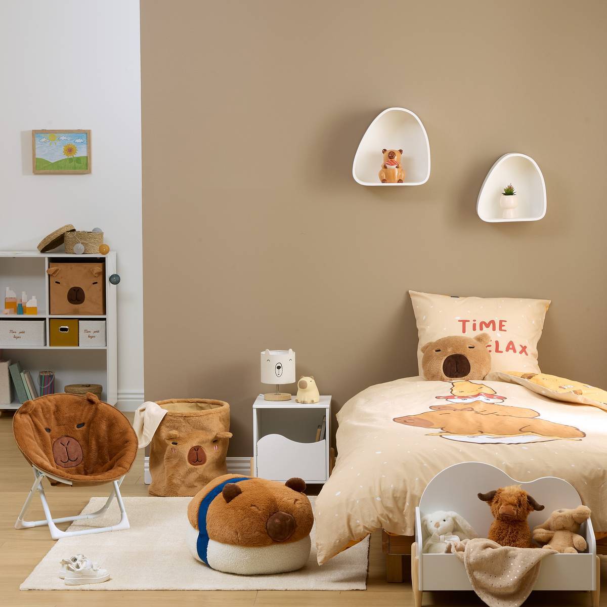 Parure de lit enfant Capy 140x200cm beige