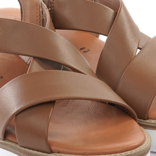 SANDALO ZEPPA INCROCIATO WHISKY