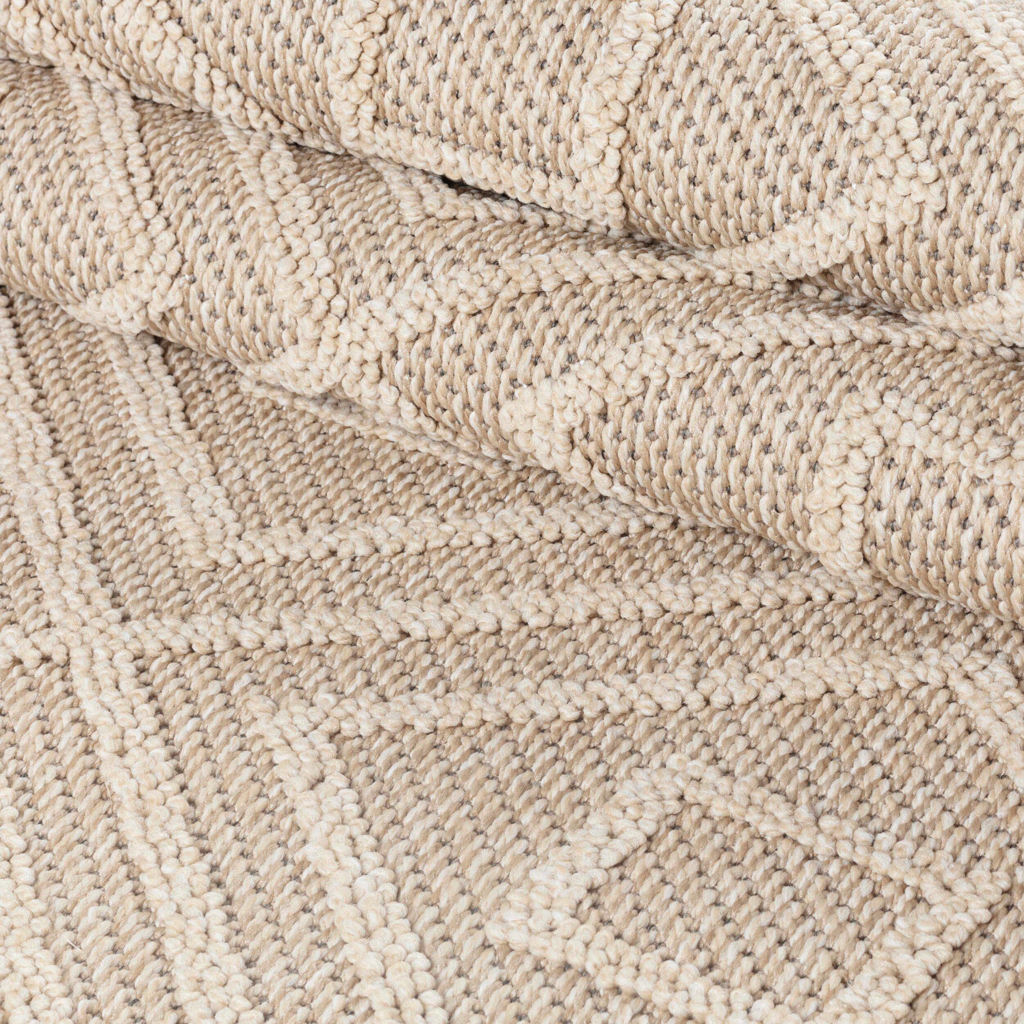 PATARA - Tapis intérieur/extérieur motif graphique beige - PAT4956BEI