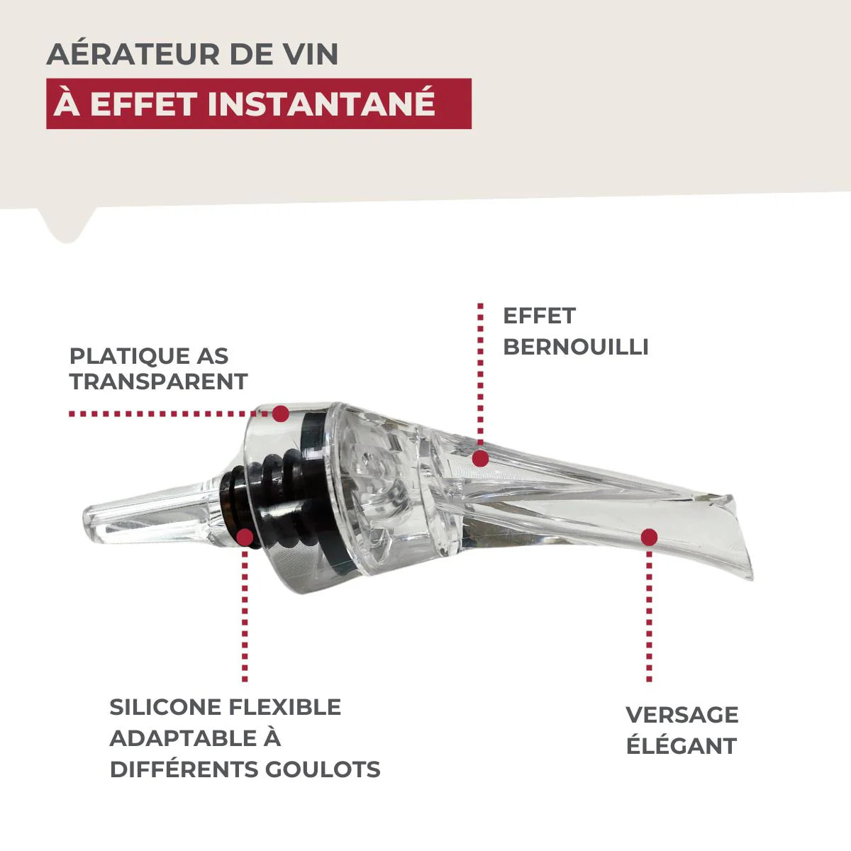 Bouchon verseur et aérateur de vin Fackelmann Bar Concept