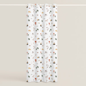 Cool Kids - Cortina Estampada - Con Ojales - 100% Algodón - Farm Life