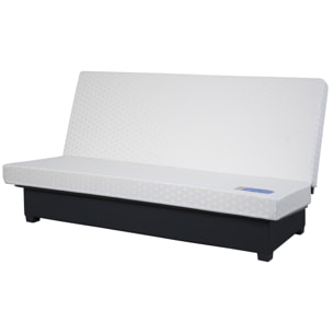 Banquette CC ORLANDO 130x190, matelas Dunlopillo, gris