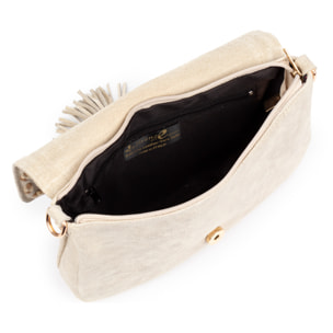 Belmonte Bolso bandolera Mujer. Piel auténtica Gamuza Lavado a la Piedra