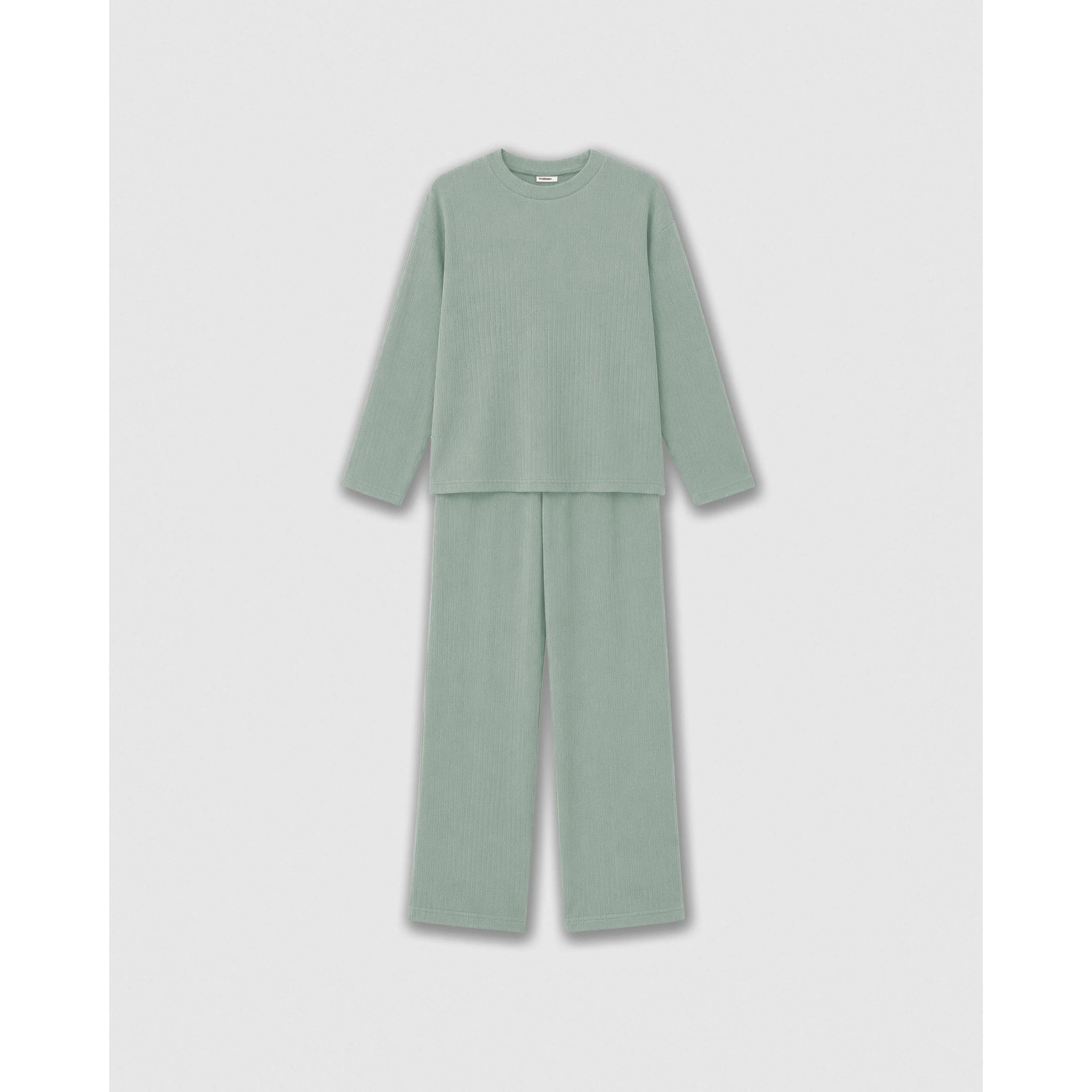 Pijama canalé raya ancha verde tiffany