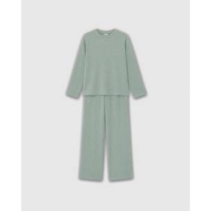 Pijama canalé raya ancha verde tiffany