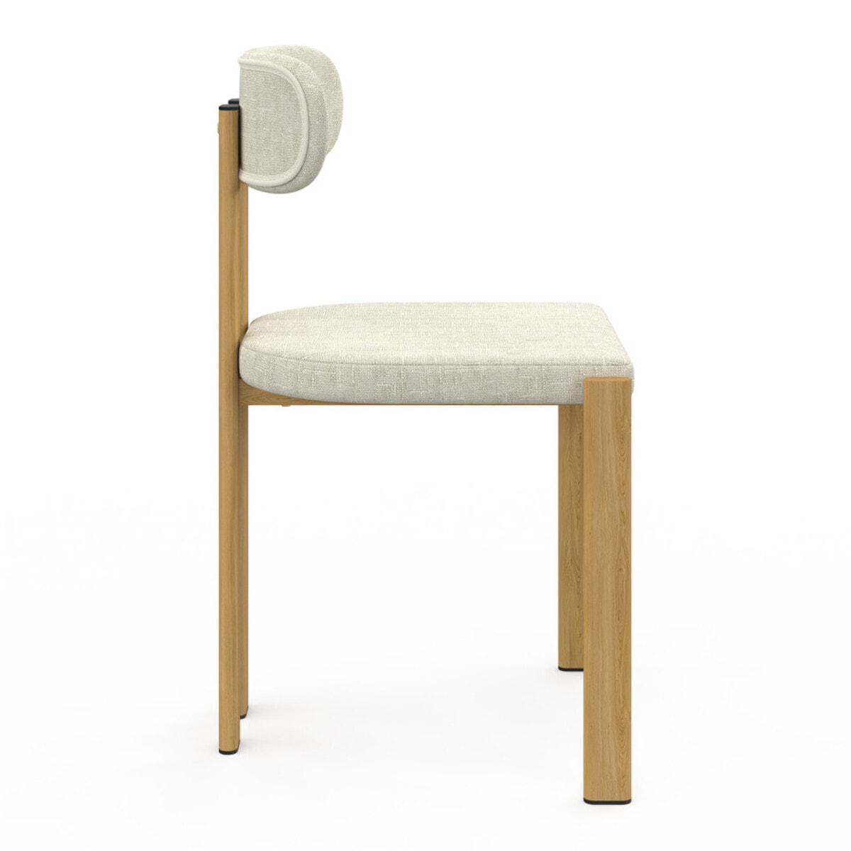 Chaises Elsa en tissu beige et pieds métal - lot de 4