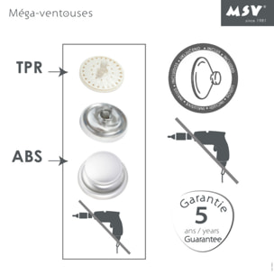 Gobelet à  fixer mega ventouse aluminium MSV