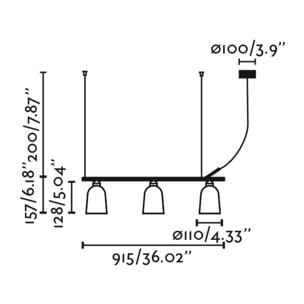 STUDIO Lineal Lampada sospensione lineare verde