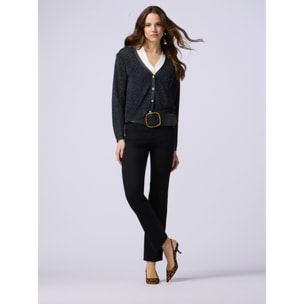 Oltre - Pantaloni regular misto tencel - Nero