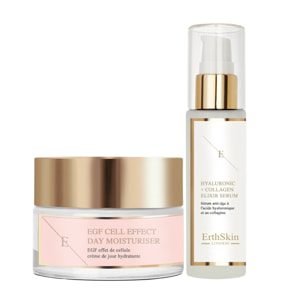 EGF Cell Effect Crema Hidratante de Día 50ml + Suero de Ácido Hialurónico y Colágeno - 60ml