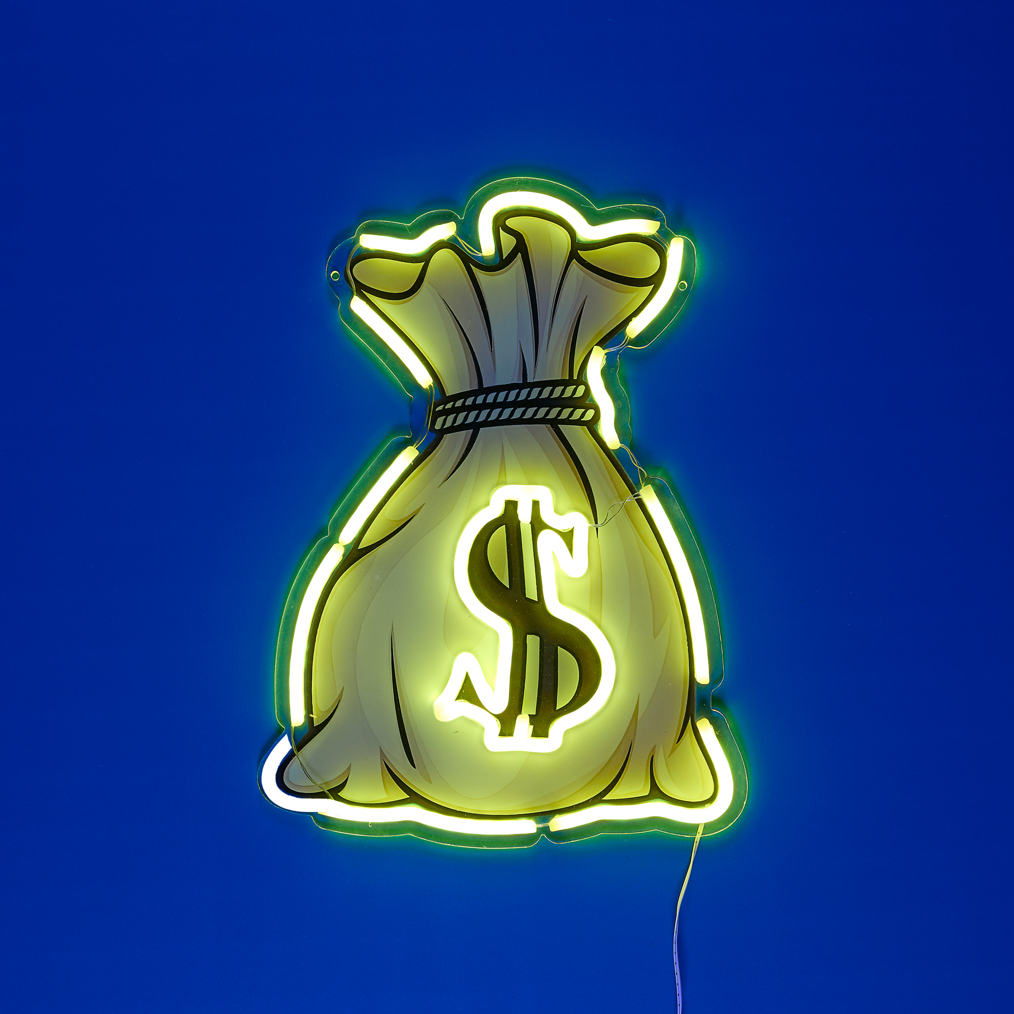 Lampe - HOME DECO FACTORY - Dollar - LED - Effet Néon - Jaune