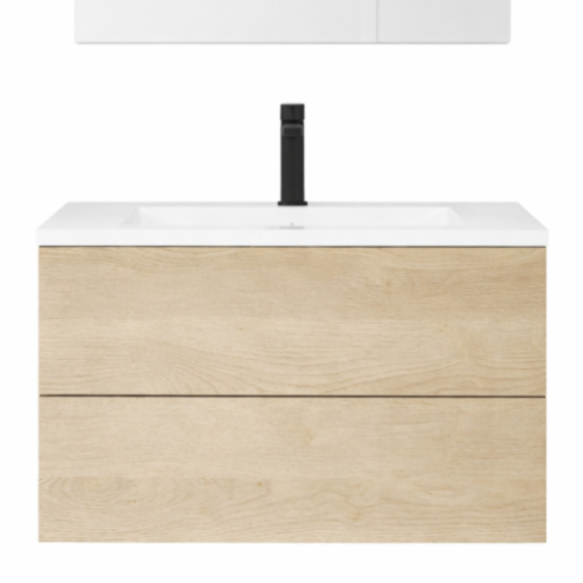 Pack meuble vasque 80 cm Cosmo chêne + miroir