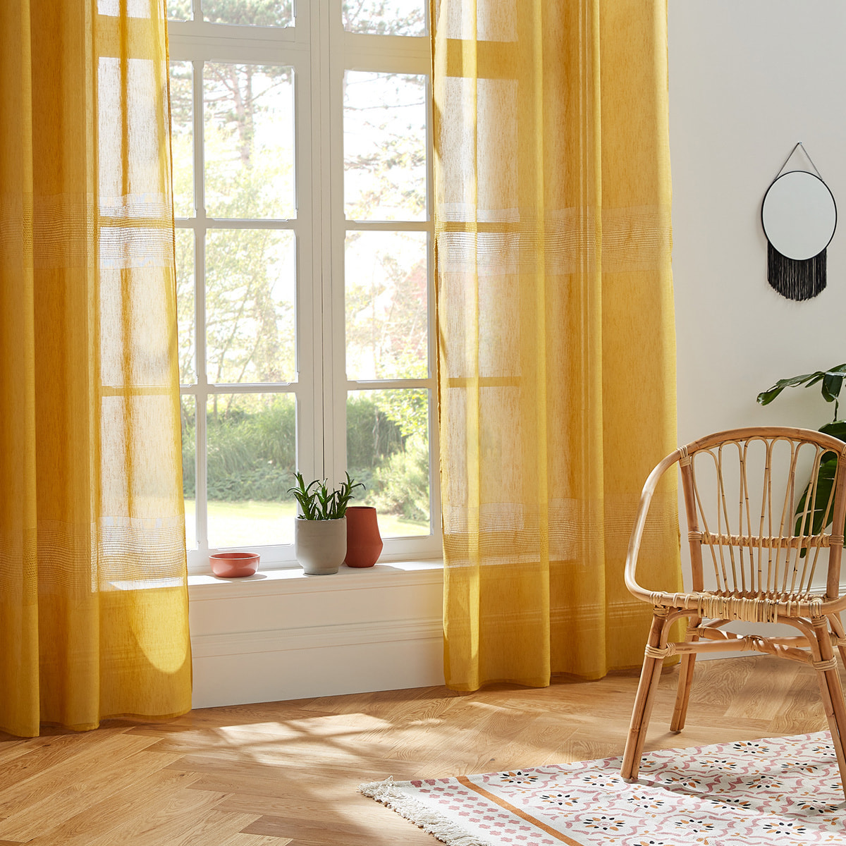 Voilage - jaune ocre - 140x240 cm