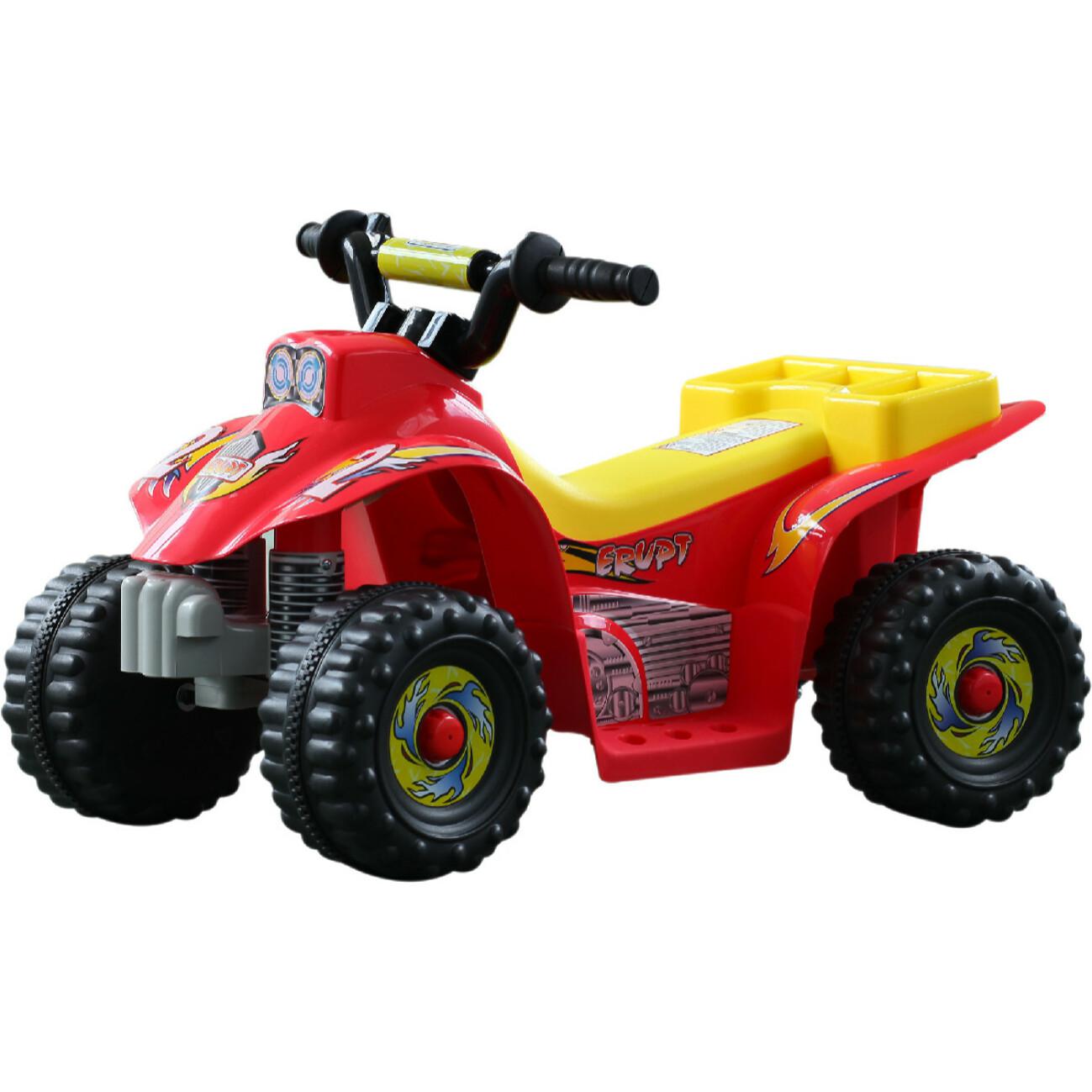 Voiture 4x4 quad électrique multifonctions 65L x 43l x 43H cm enfants +3 ans rouge et jaune