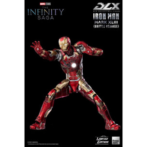 Infinity Saga Dlx Action Figura 1/12 Iron Man Mark 43 (battle Damage) Edizione Limitata 17 Cm Threezero