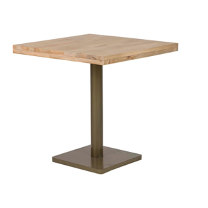 Mesa Comedor Madera Mango Metal Marron 70x70x75 Cm