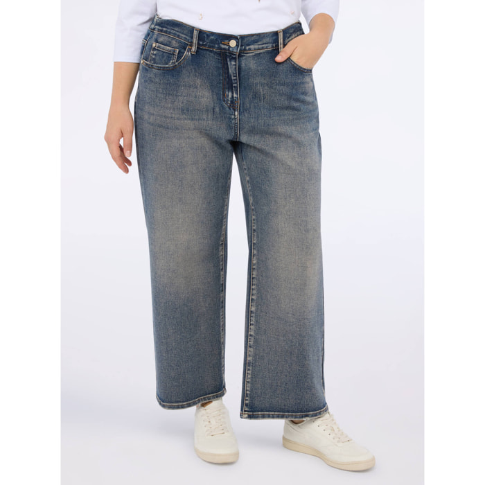 Fiorella Rubino - Jeans cropped de pierna ancha - Azul