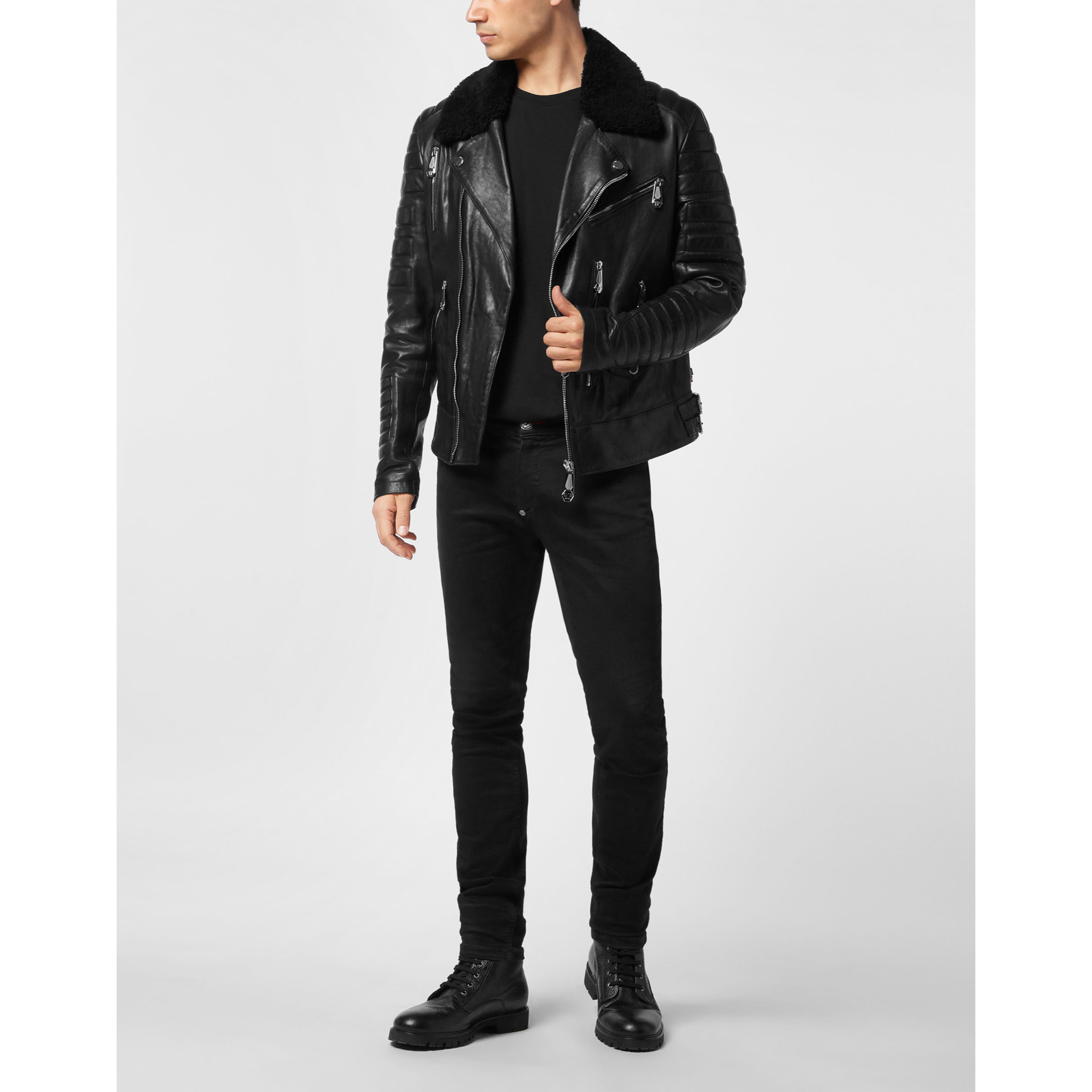 PHILIPP PLEIN Biker de cuero