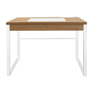 Bureau En Bois Et Metal Blanc